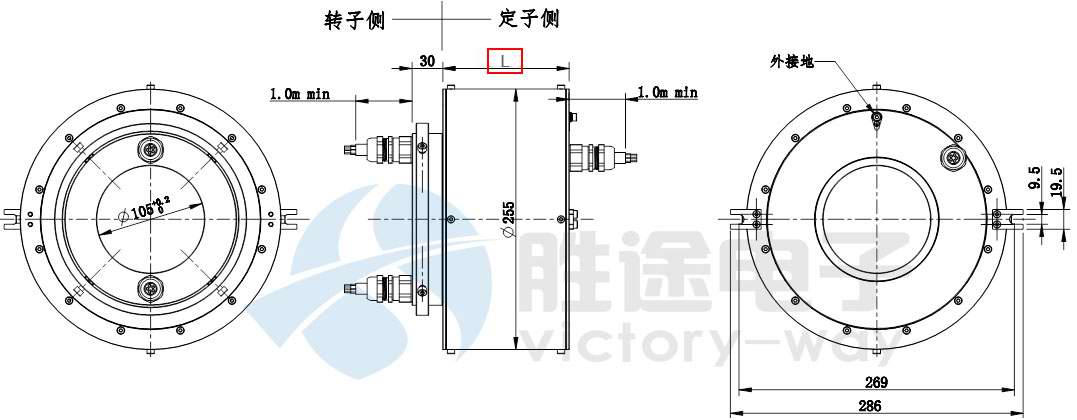 TEX105 防爆集电环尺寸图