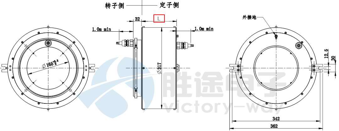 TEX165防爆导电滑环尺寸图