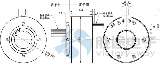 VT38导电滑环尺寸图